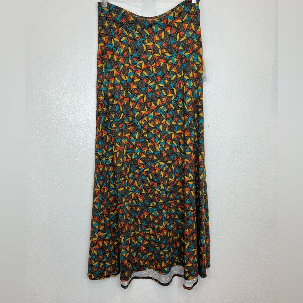 NWT LulaRoe Women's Maxi Skirt Multicolor Geometric Print Size L